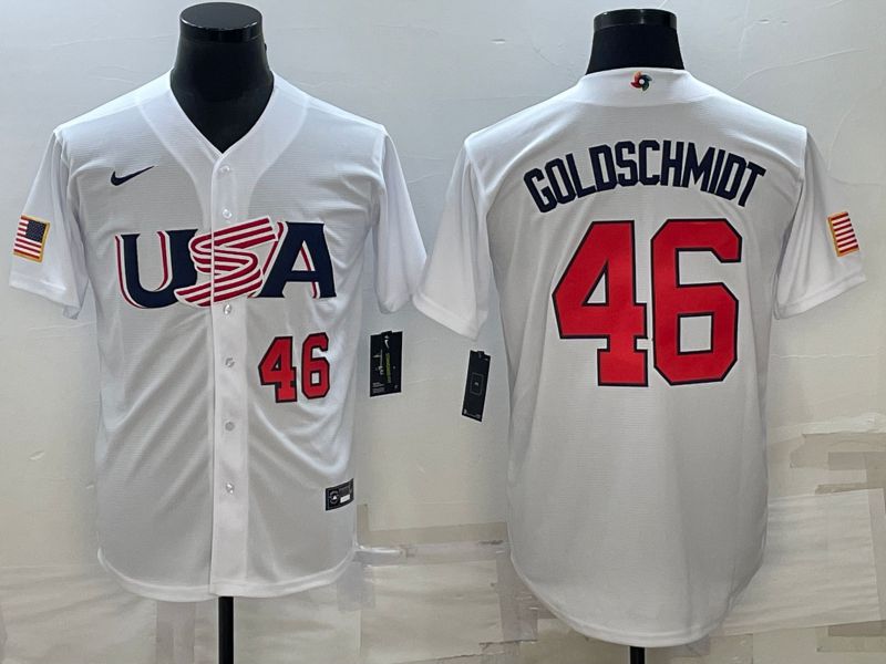 Men 2023 World Cub USA 46 Goldschmidt White Nike MLB Jersey4